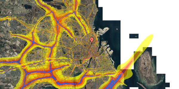 Trafikstøjkort på Blegdamsvej 28A, 2200 København N