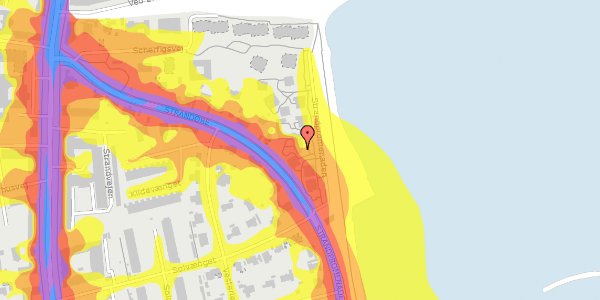 Trafikstøjkort på Strandpromenaden 51, 2100 København Ø