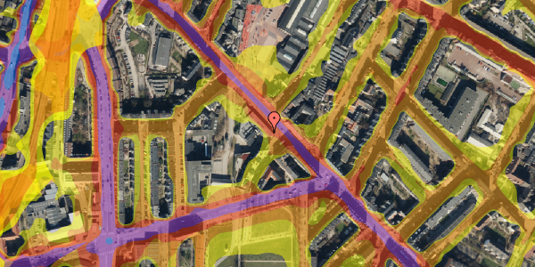 Trafikstøjkort på Nørrebrogade 209A, 4. 3, 2200 København N