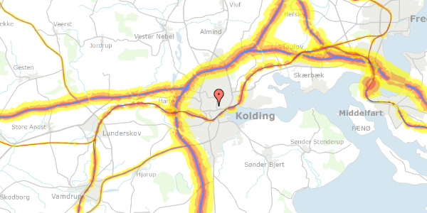 Trafikstøjkort på Dyrehavevej 108E, 6000 Kolding