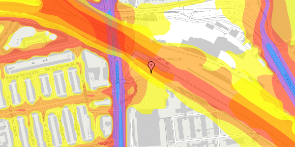 Trafikstøjkort på Ved Sporsløjfen 3, 2100 København Ø