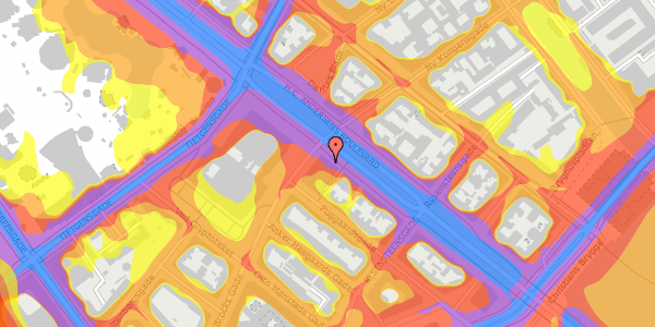 Trafikstøjkort på H.C. Andersens Boulevard 34, 4. , 1553 København V