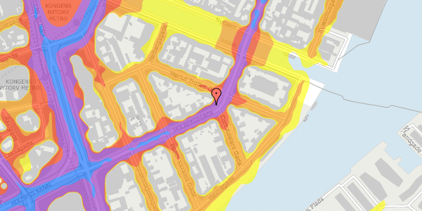 Trafikstøjkort på Holbergsgade 19, 1057 København K