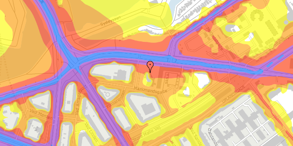 Trafikstøjkort på Vermlandsgade 22, 2300 København S