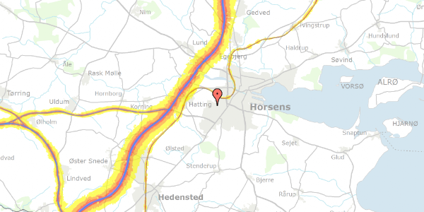 Trafikstøjkort på Hyldeblomsten 4, 8700 Horsens