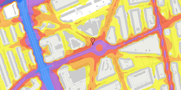 Trafikstøjkort på Sankt Kjelds Plads 11, 2100 København Ø