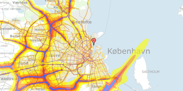 Trafikstøjkort på Amerika Plads 8, 3. tv, 2100 København Ø