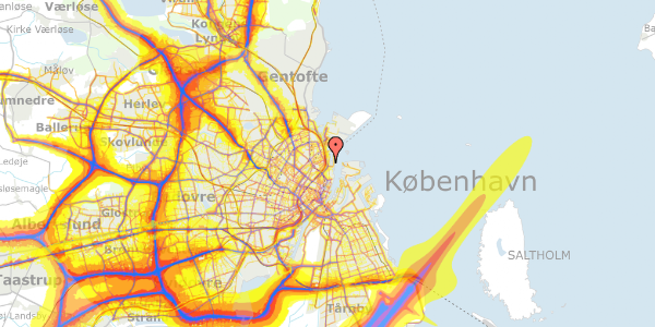 Trafikstøjkort på Pakhusvej 12, 2. tv, 2100 København Ø