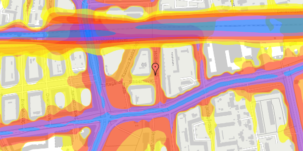 Trafikstøjkort på Sibbernsvej 2A, kl. , 2500 Valby