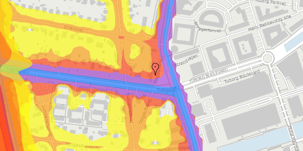 Trafikstøjkort på Tingskiftevej 3, 2900 Hellerup