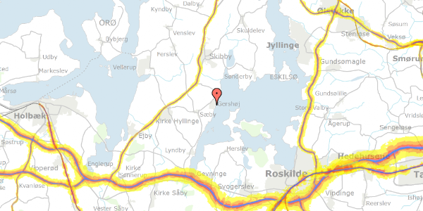 Trafikstøjkort på Strandhøj 4, 4070 Kirke Hyllinge