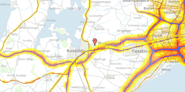 Trafikstøjkort på Joensuuvej 16, 4000 Roskilde