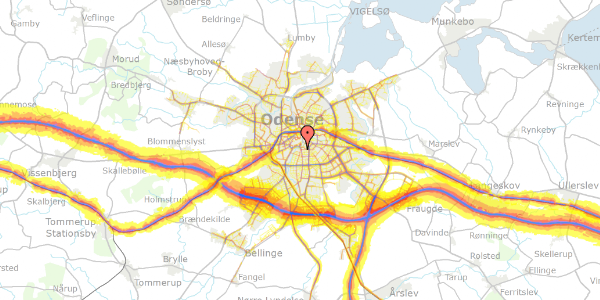 Trafikstøjkort på Munke Mose Allé 2C, 5000 Odense C