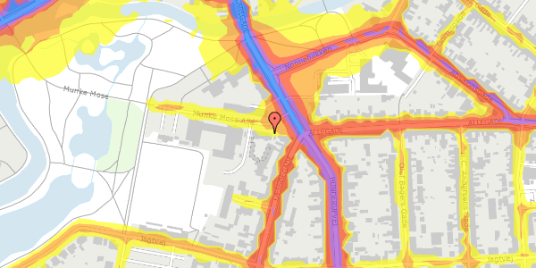 Trafikstøjkort på Munke Mose Allé 2, 2. tv, 5000 Odense C