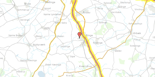 Trafikstøjkort på Skovager 4, 5750 Ringe