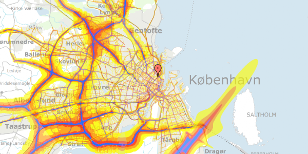 Trafikstøjkort på Lundsgade 9A, 2. , 2100 København Ø