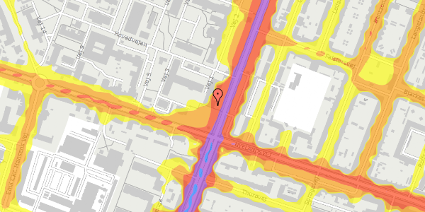 Trafikstøjkort på Vej 1 3, 2. , 2000 Frederiksberg