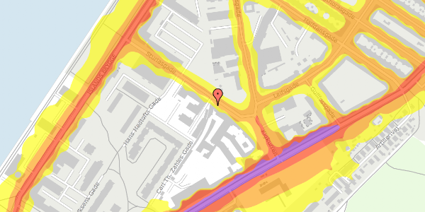 Trafikstøjkort på Sturlasgade 14G, 2. th, 2300 København S