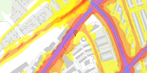 Trafikstøjkort på Rovsingsgade 63N, 3. 320, 2200 København N