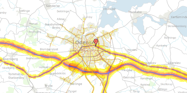 Trafikstøjkort på Østerlunden 41D, 5000 Odense C