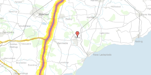 Trafikstøjkort på Faxe Alle 4, 4640 Faxe