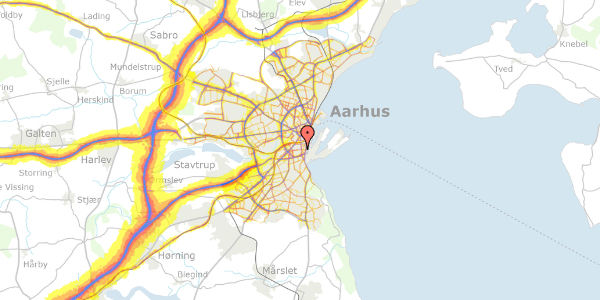 Trafikstøjkort på Bülowsgade 70, st. , 8000 Aarhus C