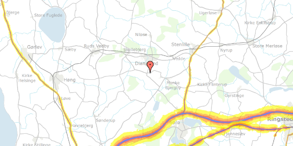 Trafikstøjkort på Skellebjergvej 2, 4293 Dianalund
