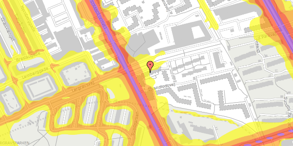 Trafikstøjkort på Lergravsvej 34, 5. th, 2300 København S