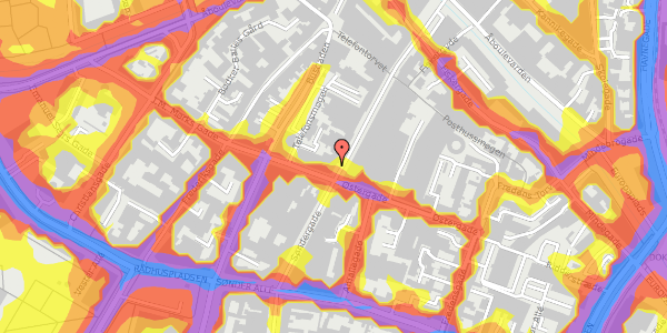 Trafikstøjkort på Søndergade 44, st. , 8000 Aarhus C