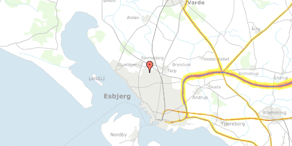 Trafikstøjkort på Krebsens Kvarter 60, 6710 Esbjerg V