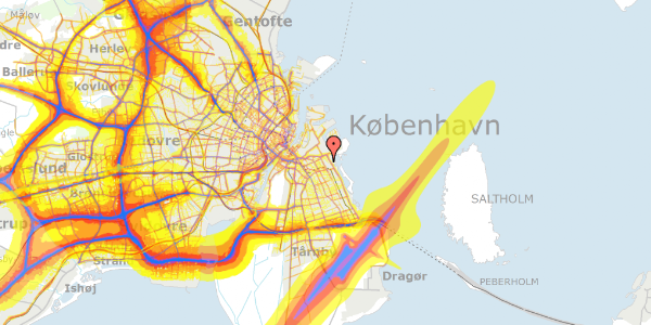 Trafikstøjkort på Strandlodsvej 27H, 3. tv, 2300 København S