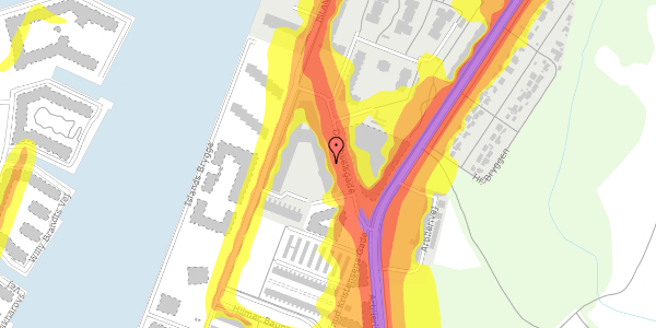 Trafikstøjkort på Drechselsgade 6B, 2. tv, 2300 København S