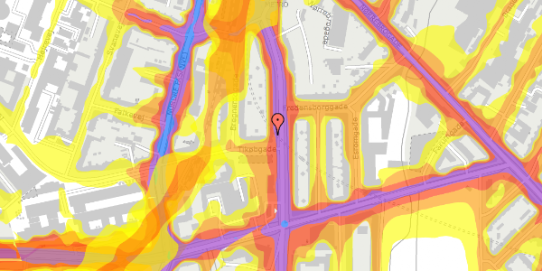 Trafikstøjkort på Lundtoftegade 93, 2200 København N