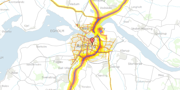 Trafikstøjkort på Ditlev Bergs Vej 103, 2. 1, 9000 Aalborg