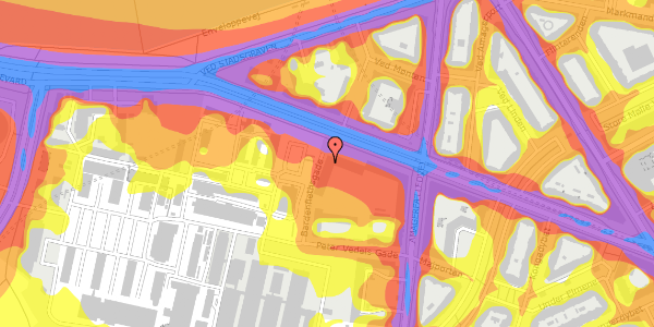 Trafikstøjkort på Bardenflethsgade 1, 1. tv, 2300 København S