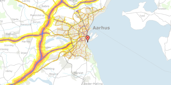 Trafikstøjkort på Strandvejen 94E, 8000 Aarhus C