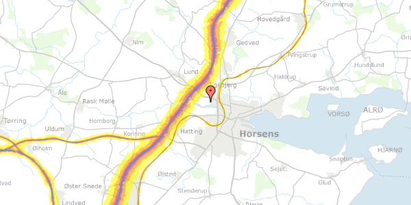 Trafikstøjkort på Munksbakke 60, 8700 Horsens