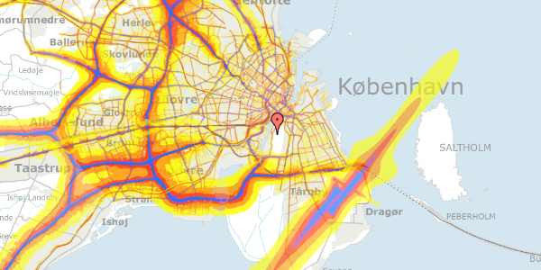 Trafikstøjkort på Hilmar Baunsgaards Boulevard 7, 2300 København S