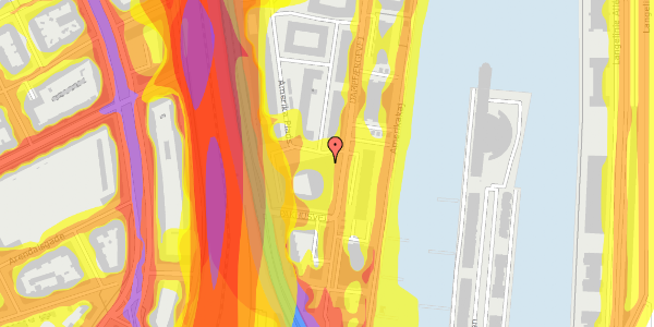 Trafikstøjkort på Amerika Plads 3A, 5. th, 2100 København Ø