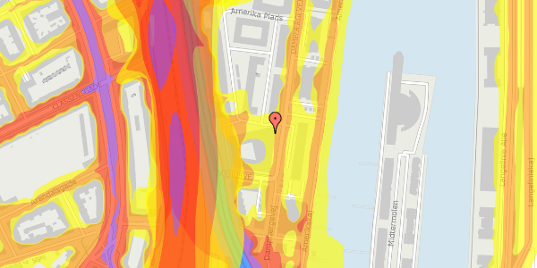 Trafikstøjkort på Amerika Plads 3A, 2. th, 2100 København Ø