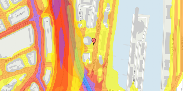 Trafikstøjkort på Amerika Plads 3D, 1. mf, 2100 København Ø