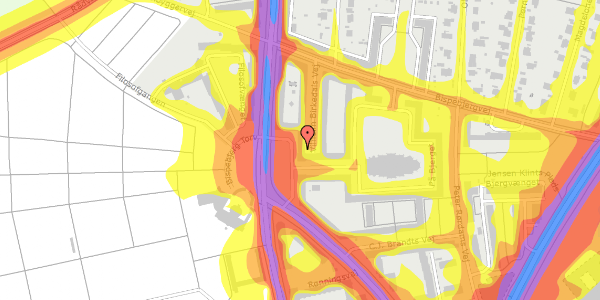 Trafikstøjkort på Bispebjerg Torv 10B, 2. th, 2400 København NV