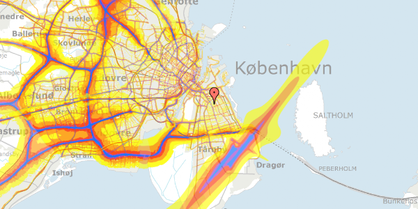 Trafikstøjkort på Skipper Clements Allé 7, st. , 2300 København S