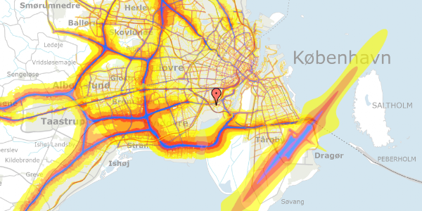 Trafikstøjkort på Spontinisvej 7, kl. , 2450 København SV