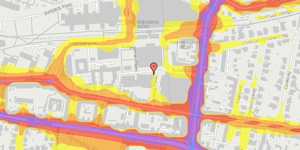Trafikstøjkort på Sylows Alle 13, 1. 2, 2000 Frederiksberg