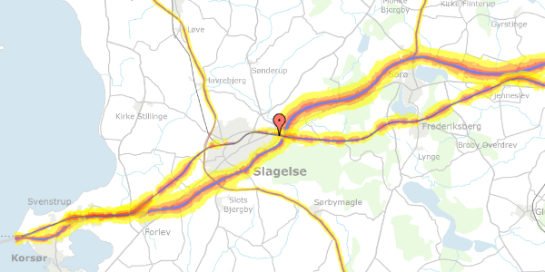 Trafikstøjkort på Neptunvej 9, 4200 Slagelse