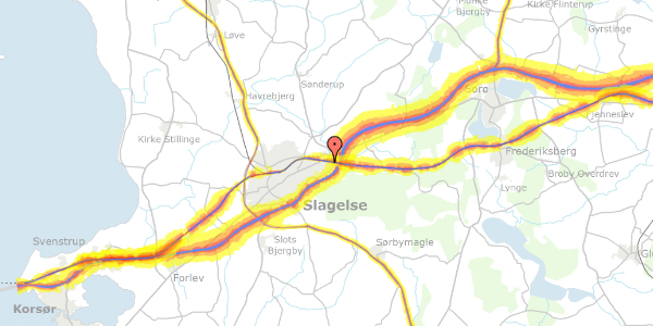 Trafikstøjkort på Neptunvej 11, 4200 Slagelse