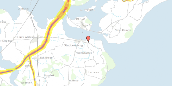 Trafikstøjkort på Slotsmarken 29, 4850 Stubbekøbing