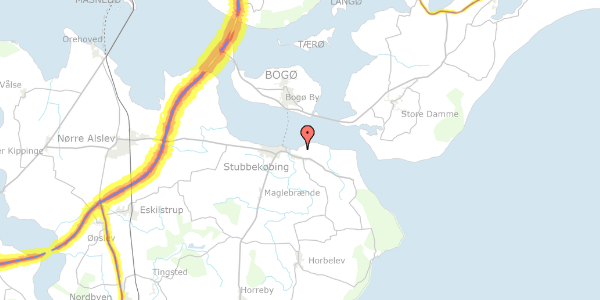 Trafikstøjkort på Æblehegnet 27, 4850 Stubbekøbing