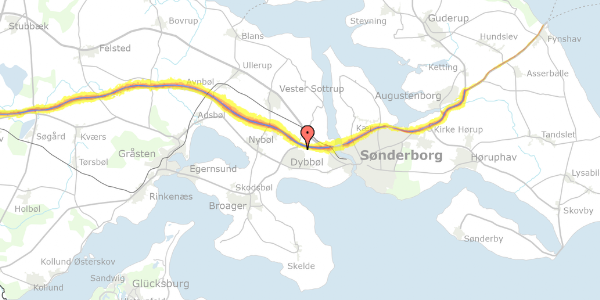 Trafikstøjkort på Kongshøj 11, 6400 Sønderborg